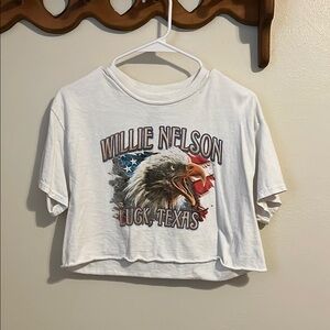 Willie Nelson cropped graphic tee